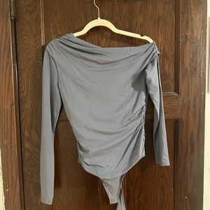 Abercrombie long sleeve asymmetrical draped body suit